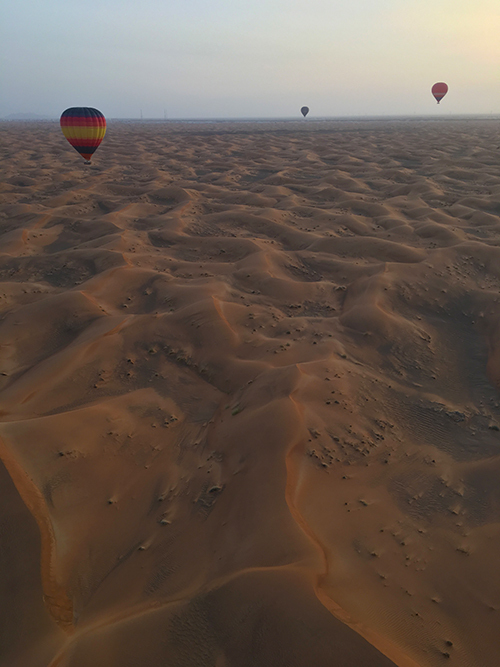 Dubai hot air ballooning at dawn