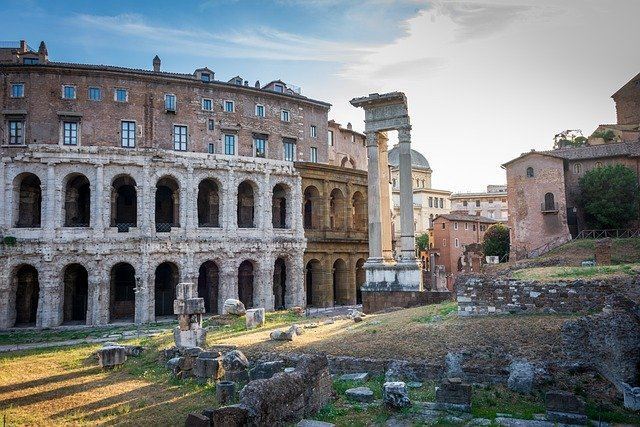 Colosseum and Roman Forum in Rome, Italy