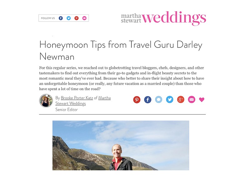 Honeymoon Tips from Travel Guru Darley Newman