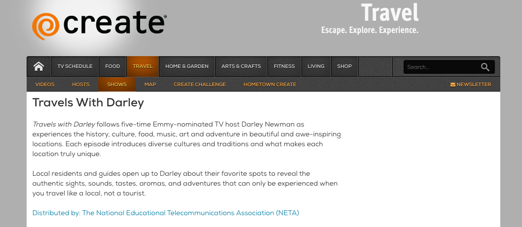 Travels with Darley Debuts on Create™ TV