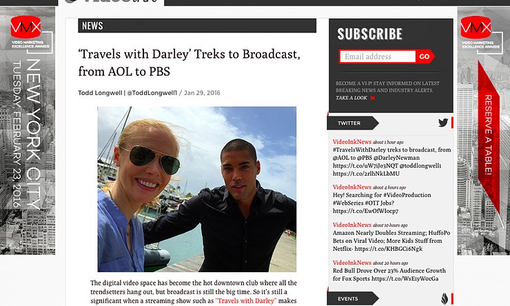 VideoInk Features Travels with Darley’s Jump from AOL to PBS
