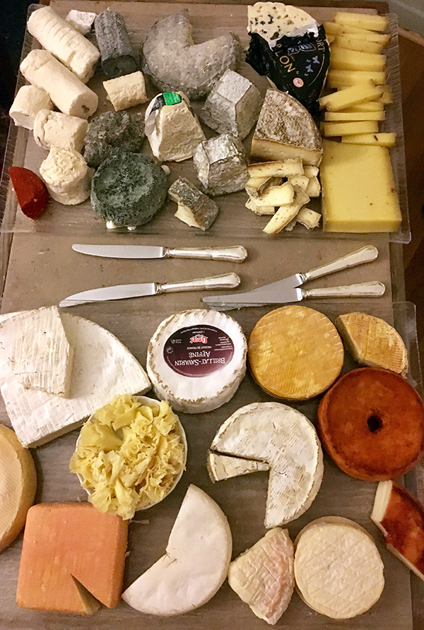 The awesome cheese board at Chateau des Monthairons.