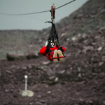 Zip lining head first in Wales with Darley Newman