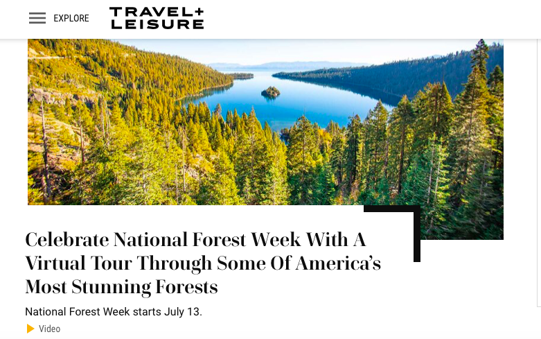 Travel + Leisure National Forest Week with Darley Newman