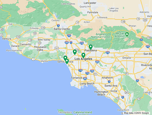 Best of Los Angeles Travel Itinerary Map