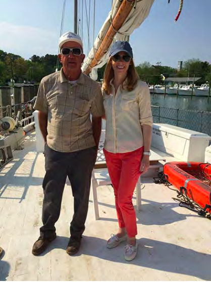 Darley with Captain Wade Murphy, Jr. on Tilghman Island