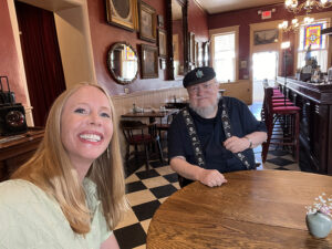 Darley interviews George RR Martin, creator of Game of Thrones and House of the Dragon, in Santa Fe