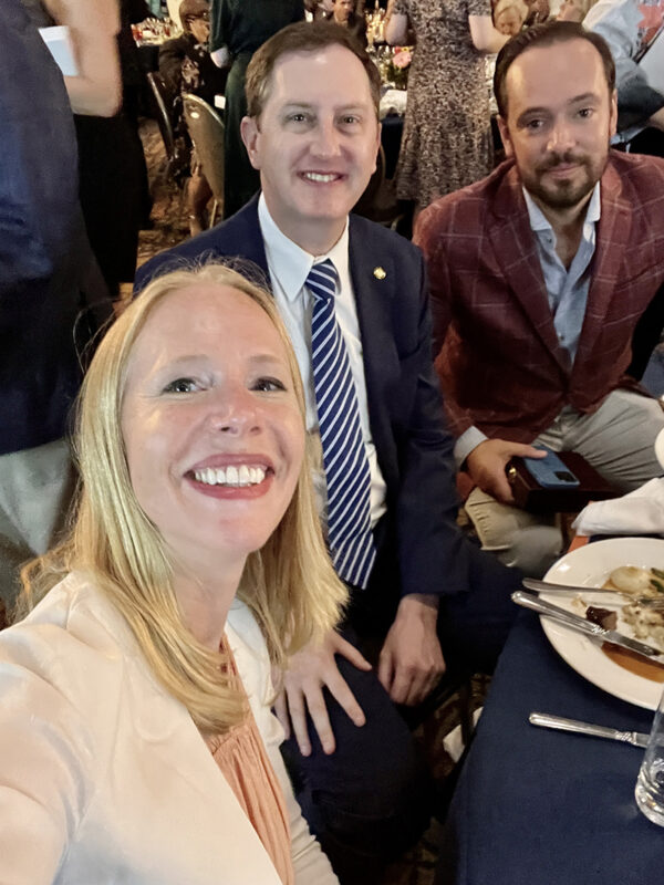 Darley dines at the Alabama awards winner with Grammy Award-winner Ben Lovett, founding member of the band Mumford and Sons and Senator Clay Scofield
