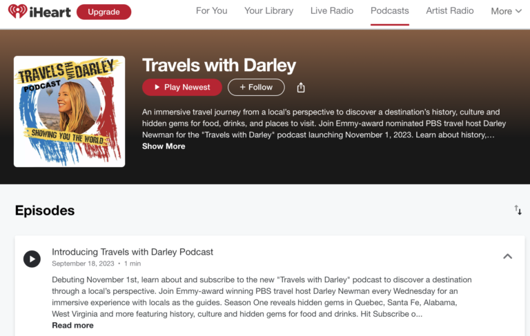 Travels with Darley podcast on iHeart
