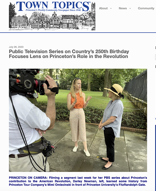Princeton Town Topics Features Travels with Darley filming Revolutionary Road Trips