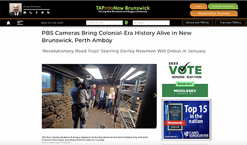 TapInto New Brunswick: PBS Cameras Bring Colonial-Era History Alive in New Brunswick, Perth Amboy