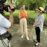 Filming with Mimi Omiecinski of Princeton Tour Company on Princeton University's campus.