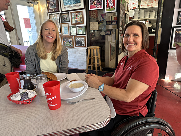 A breaking barriers breakfast with Darley Newman and Dr. Margaret Stran at Rama Jama's in Tuscaloosa, Alabama