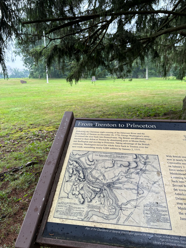 Interpretive Sign at Princeton Battlefield State Park