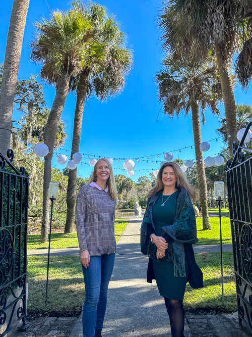 Page Kiniry guides Darley Newman through a tour of Brookgreen Gardens in Myrtle Beach, South Carolina