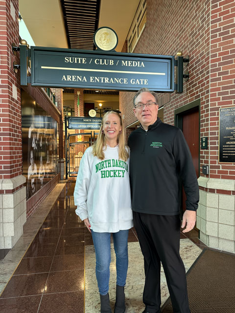 Darley Newman and Jody Hodgson at Ralph Engelstad Arena