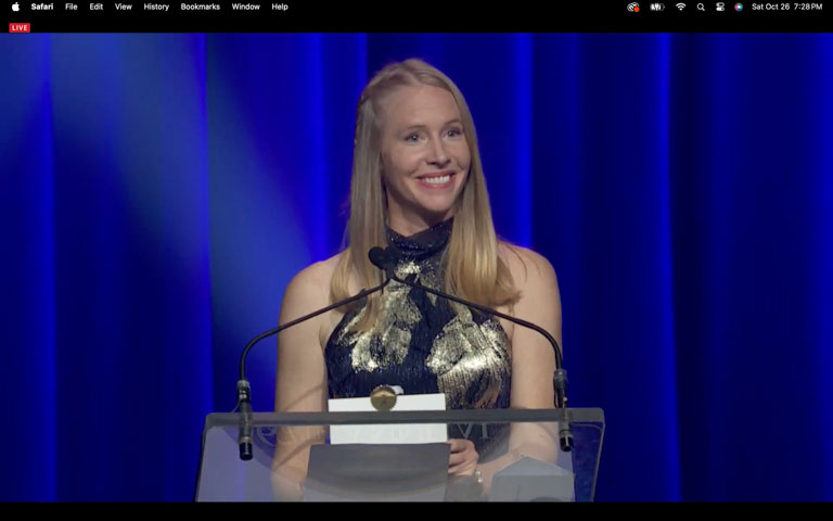 Darley presenting an award at the 67th Annual New York Emmy Awards 