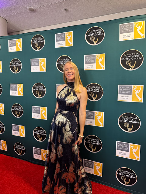 Darley Newman on the red carpet for the 67th Annual New York Emmy Awards